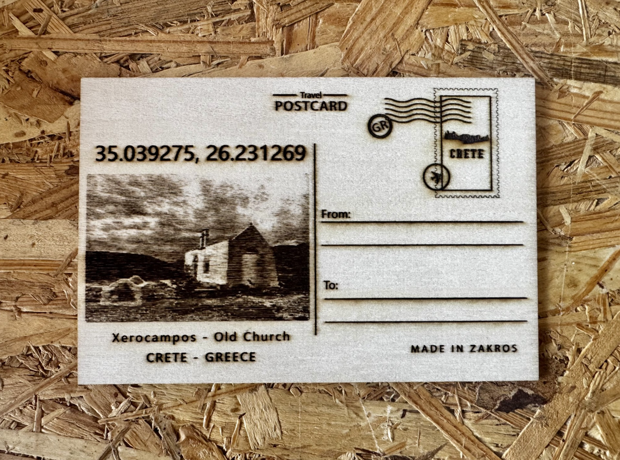 Xerocampos Wooden CardPostal